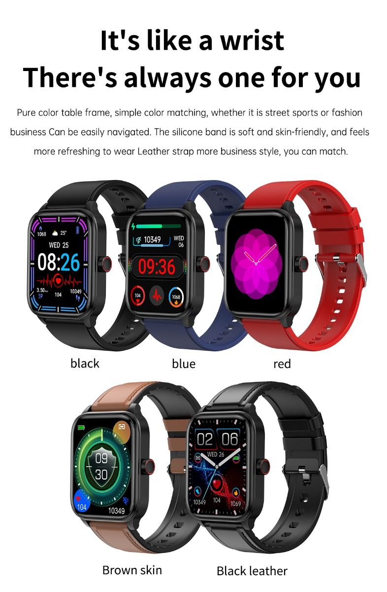 ET540 Smartwatch: ECG, Bloedglucose & Temperatuur! Fitness Tracker met Bloeddruk, Hartslag & Bluetooth Bellen