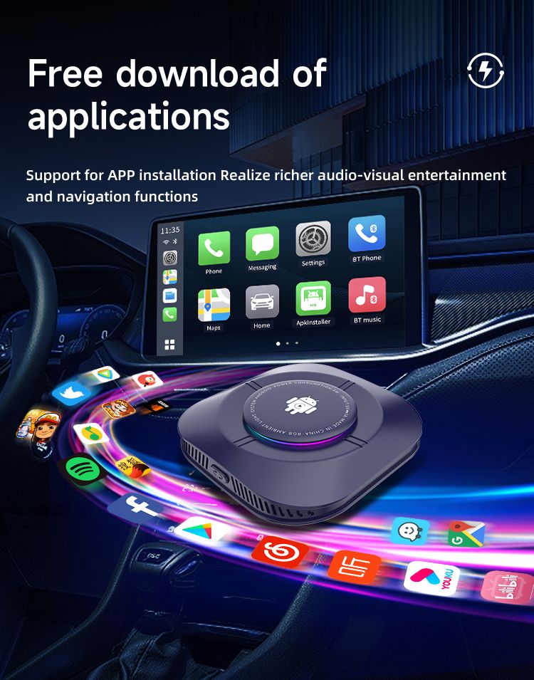 Carlinkit Android 13 TV Box Draadloze CarPlay Naadloze Connectiviteit 8 Core Adapter voor In-Car Entertainment