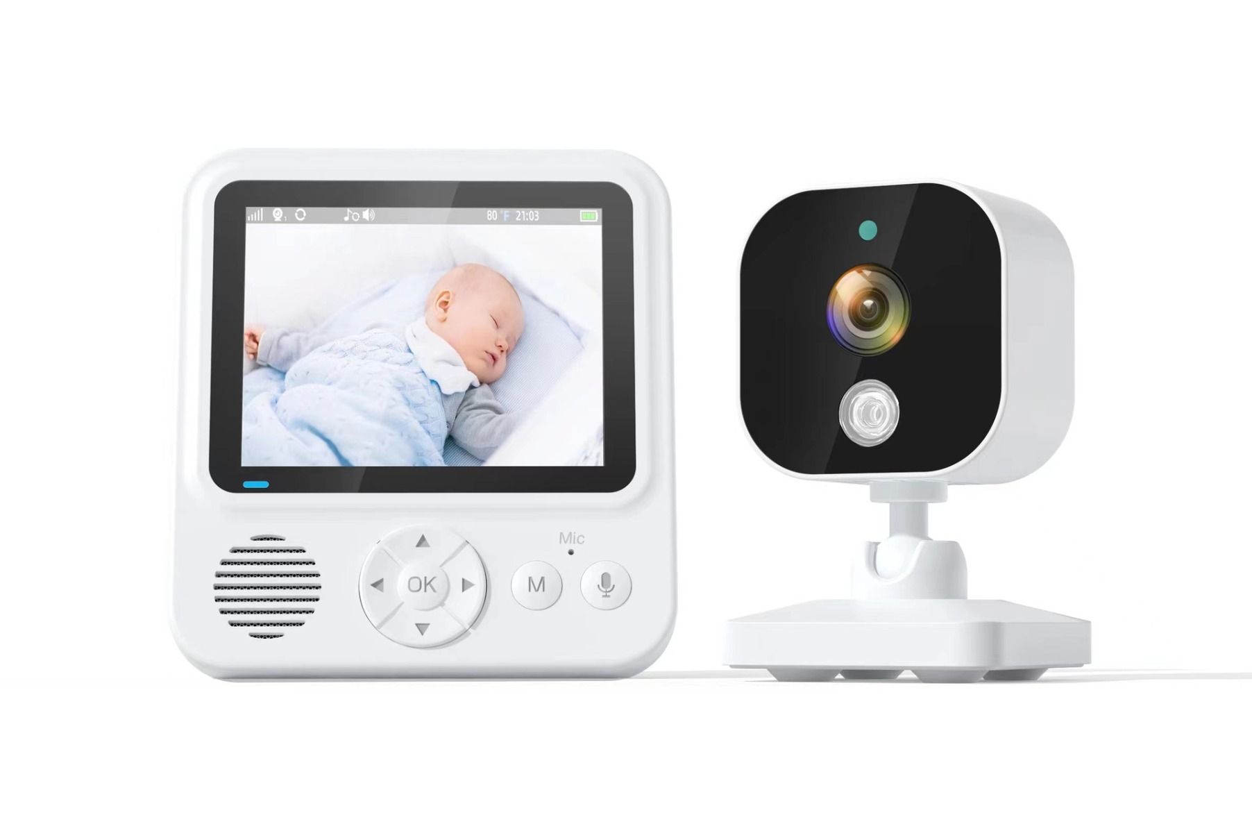 Ervaar gemoedsrust met de AMB900 2.8 inch videobabymonitor met 720P HD nachtzicht en tweerichtingsintercom.