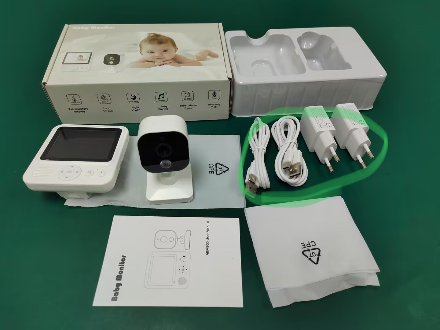 Ervaar gemoedsrust met de AMB900 2.8 inch videobabymonitor met 720P HD nachtzicht en tweerichtingsintercom.