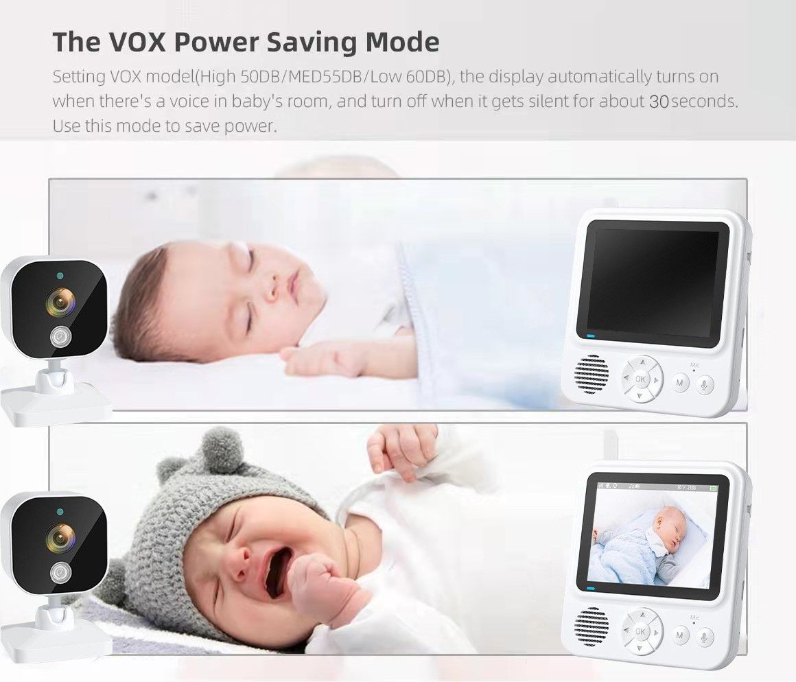 Ervaar gemoedsrust met de AMB900 2.8 inch videobabymonitor met 720P HD nachtzicht en tweerichtingsintercom.