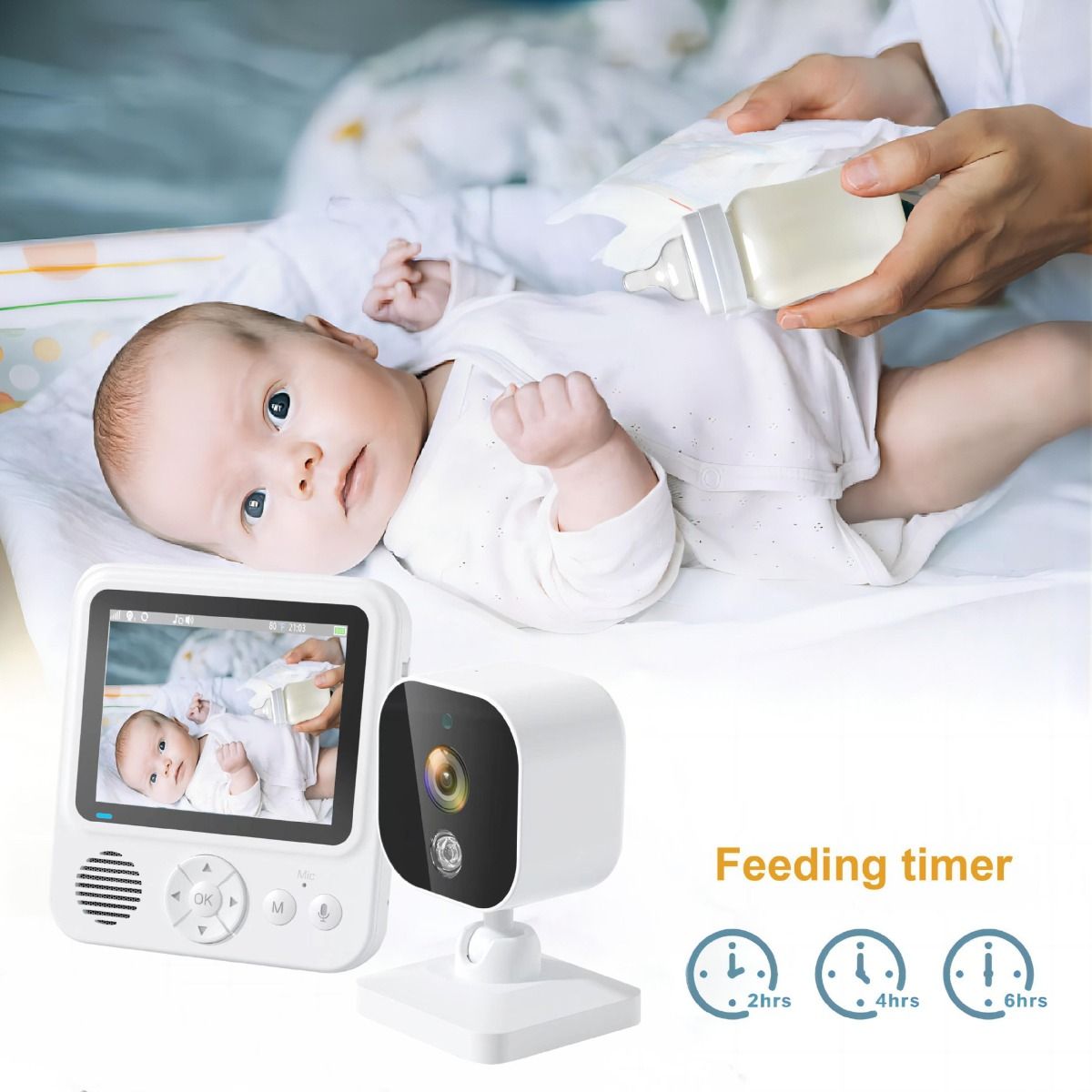 Ervaar gemoedsrust met de AMB900 2.8 inch videobabymonitor met 720P HD nachtzicht en tweerichtingsintercom.