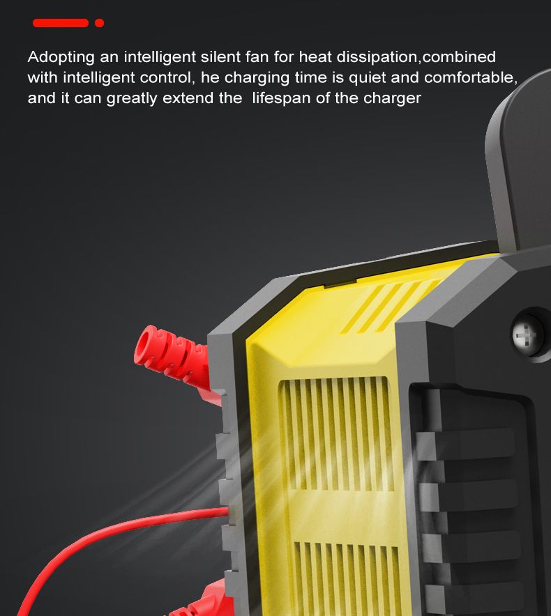 FOXSUR Draagbare autobatterijlader 12V 24V Veelzijdige lader voor AGM, LiFePO4, loodzuur, motorfiets en vrachtwagen