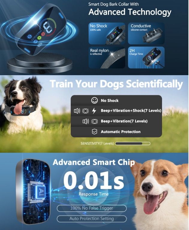 Zacht ultrasoon anti-blafapparaat voor honden: comfortabele halsband om blaffen te stoppen - een vertrouwenwekkende oplossing.