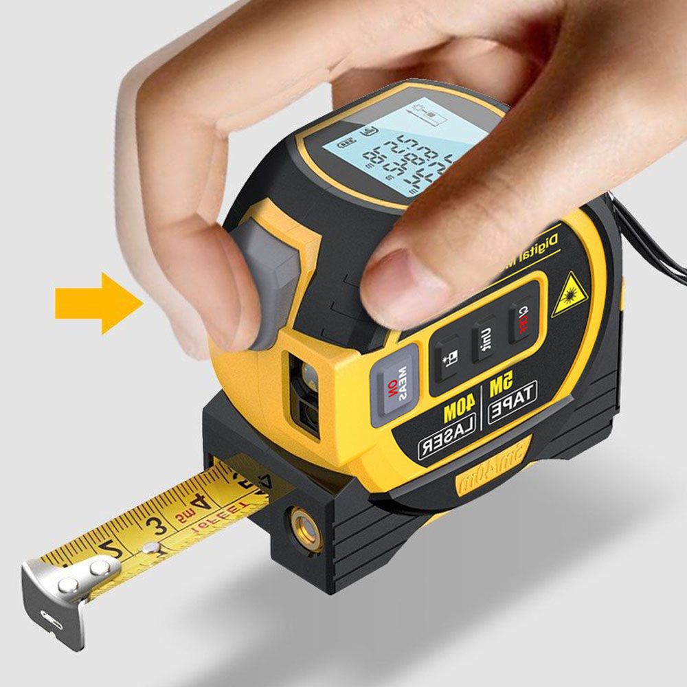 3 in 1 Laser Afstandsmeter Meetlint met LCD-scherm met Achtergrondverlichting voor Architecten Gereedschap voor Huisverbetering