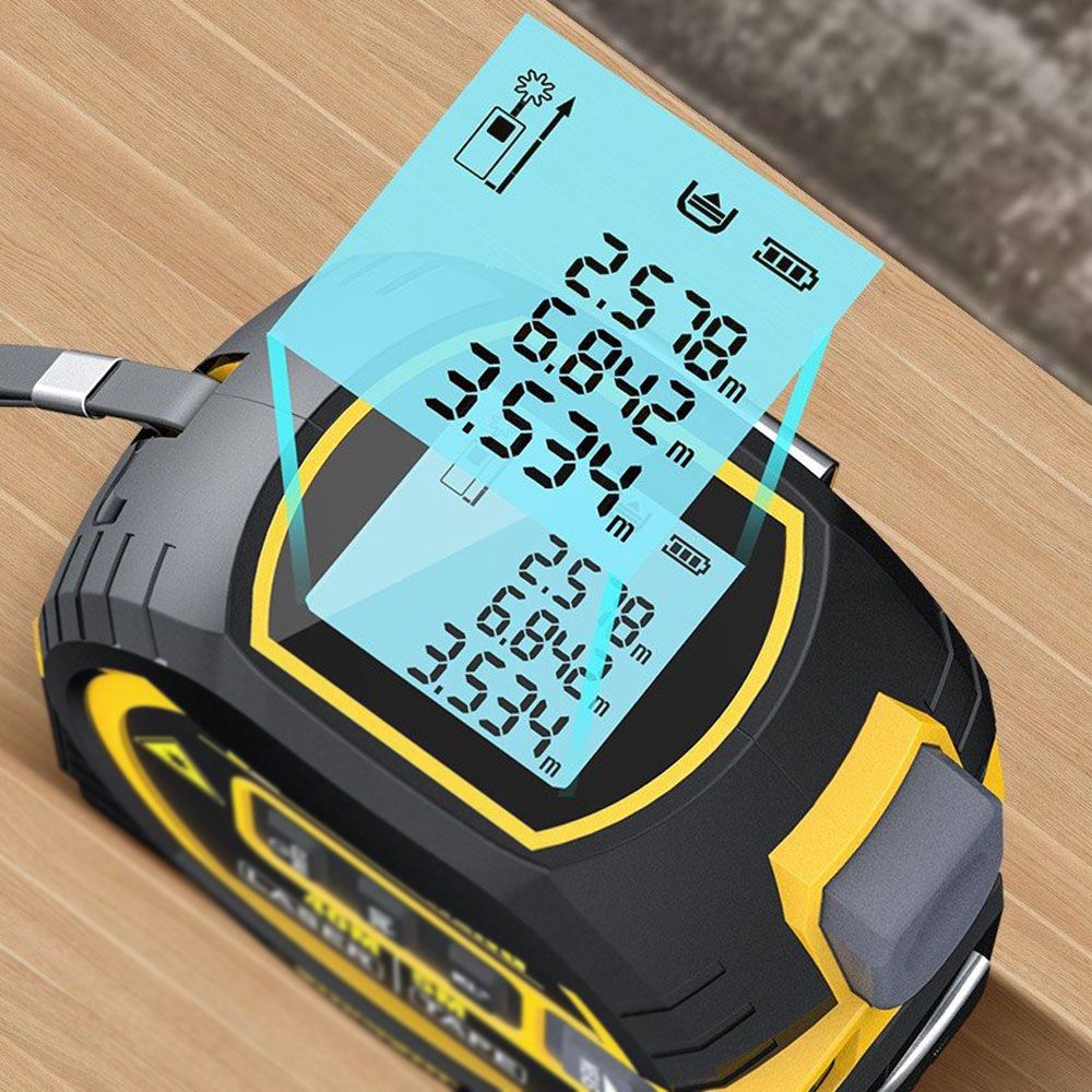 3 in 1 Laser Afstandsmeter Meetlint met LCD-scherm met Achtergrondverlichting voor Architecten Gereedschap voor Huisverbetering