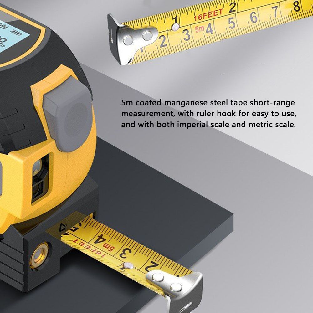 3 in 1 Laser Afstandsmeter Meetlint met LCD-scherm met Achtergrondverlichting voor Architecten Gereedschap voor Huisverbetering