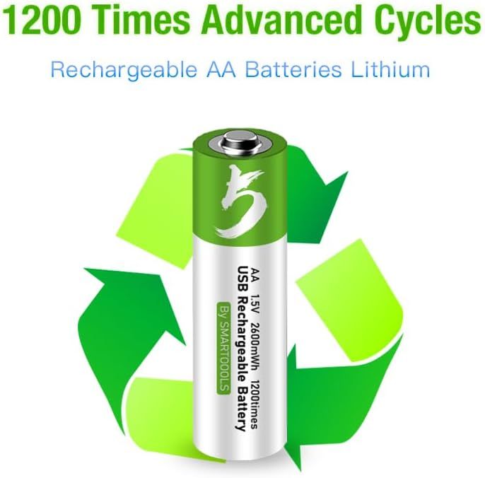 4 stuks AA-batterijen, oplaadbare AA-batterij met USB/Type-C