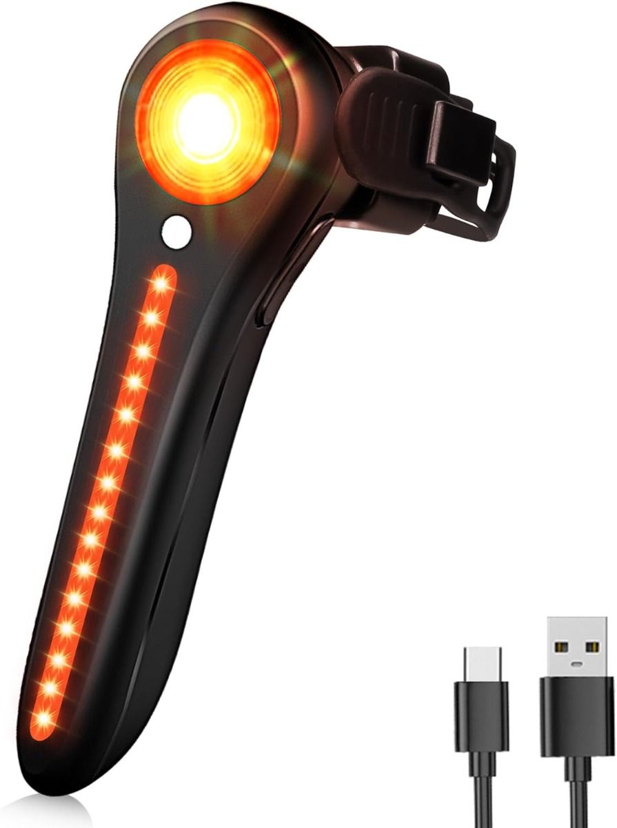 Smart USB-C oplaadbaar fiets achterlicht, super helder achterlicht voor weg- en mountainbikes