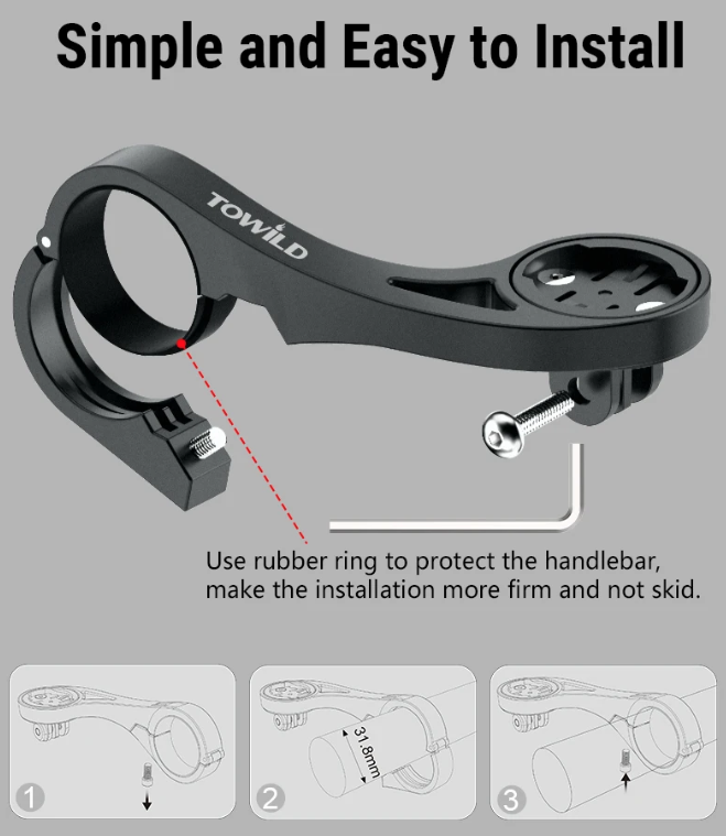TOWILD AS90 Stuurhouder | Fietscomputerhouder | Lichtgewicht & Duurzaam Fietsaccessoire