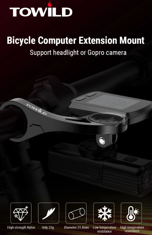 TOWILD AS90 Stuurhouder | Fietscomputerhouder | Lichtgewicht & Duurzaam Fietsaccessoire