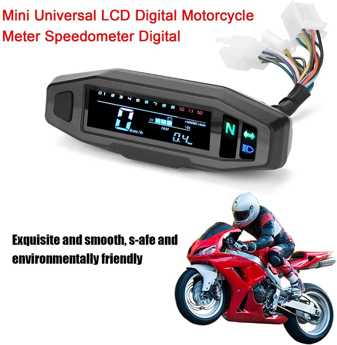 Universele RPM Motorfiets Meter Snelheidsmeter Digitale Teller met Multifunctioneel Display Eenvoudige Installatie