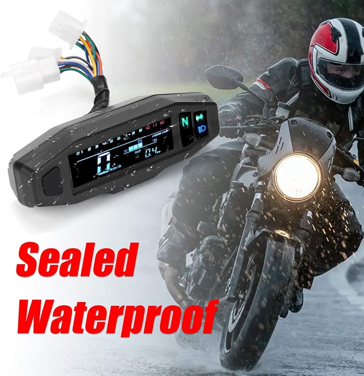 Universele RPM Motorfiets Meter Snelheidsmeter Digitale Teller met Multifunctioneel Display Eenvoudige Installatie