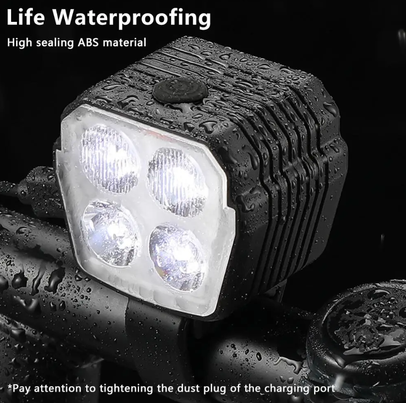 Fietskoplamp Hoorn 2-in-1 MTB Fiets Dim- en Grootlicht 2/4 Lamp Kralendraad Bediening Bel Hoorn Fietsaccessoires