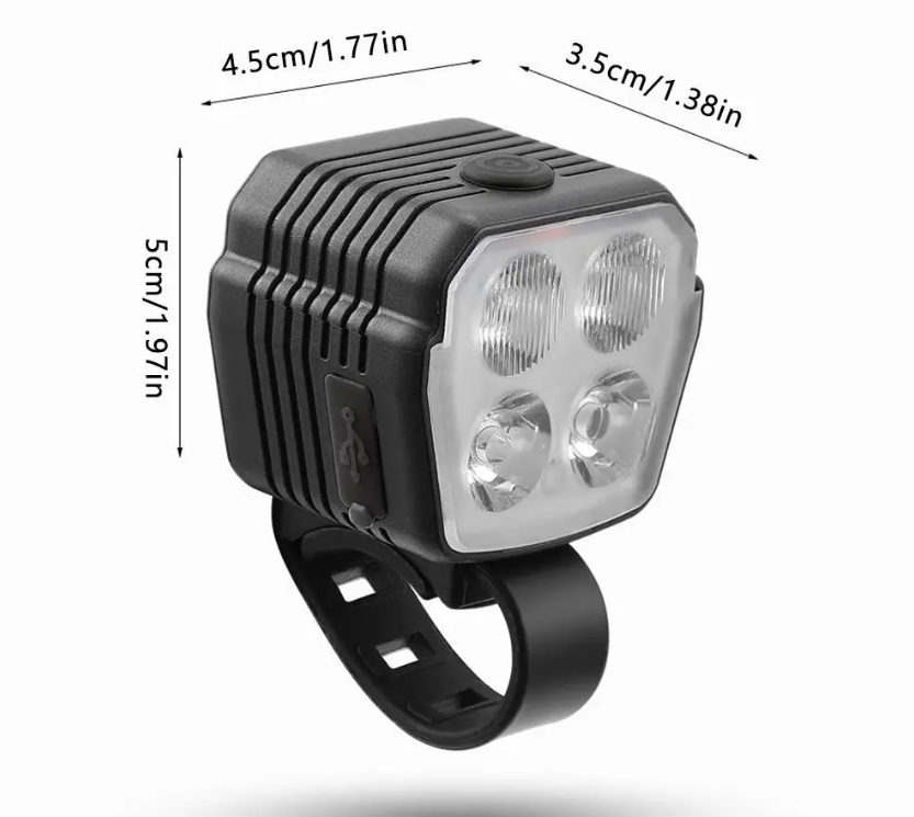 Fietskoplamp Hoorn 2-in-1 MTB Fiets Dim- en Grootlicht 2/4 Lamp Kralendraad Bediening Bel Hoorn Fietsaccessoires