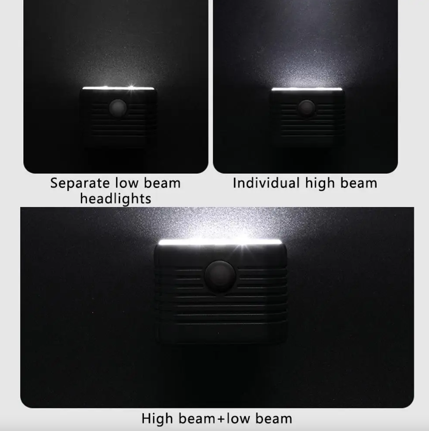 Fietskoplamp Hoorn 2-in-1 MTB Fiets Dim- en Grootlicht 2/4 Lamp Kralendraad Bediening Bel Hoorn Fietsaccessoires