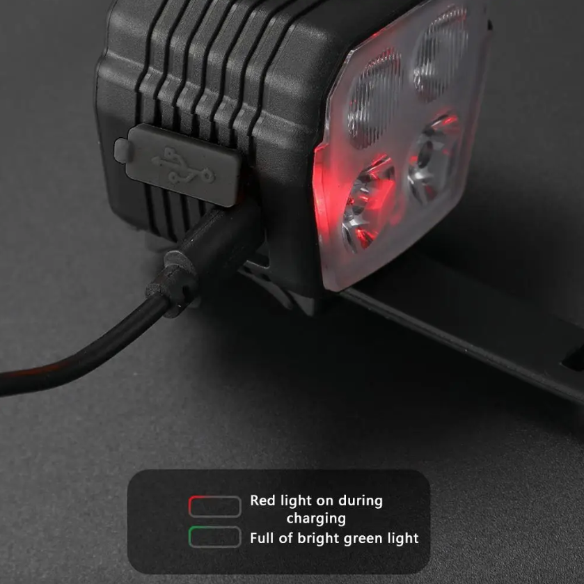 Fietskoplamp Hoorn 2-in-1 MTB Fiets Dim- en Grootlicht 2/4 Lamp Kralendraad Bediening Bel Hoorn Fietsaccessoires