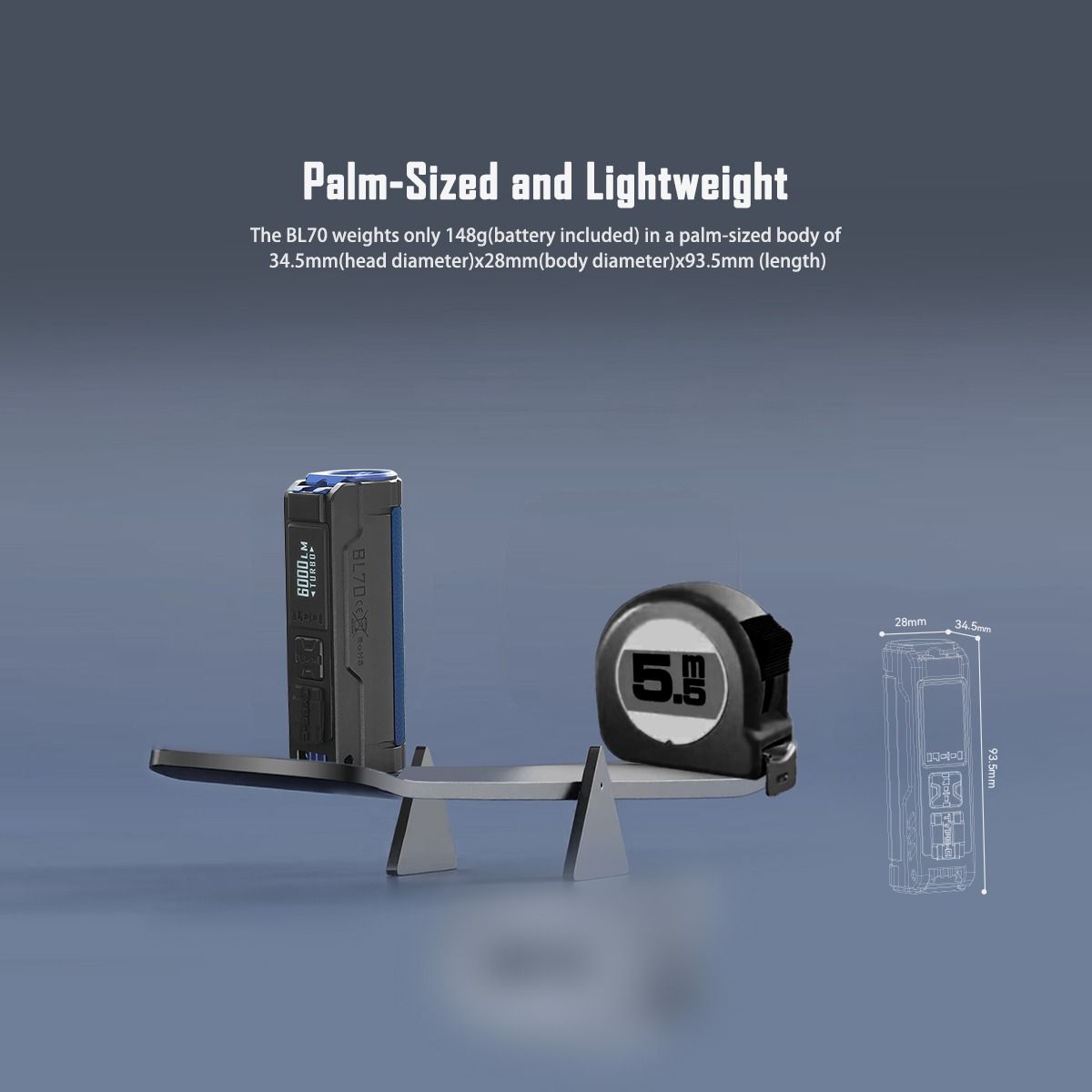 IMALENT BL70 6000 Lumen Type-C Oplaadbare LED EDC Zaklamp