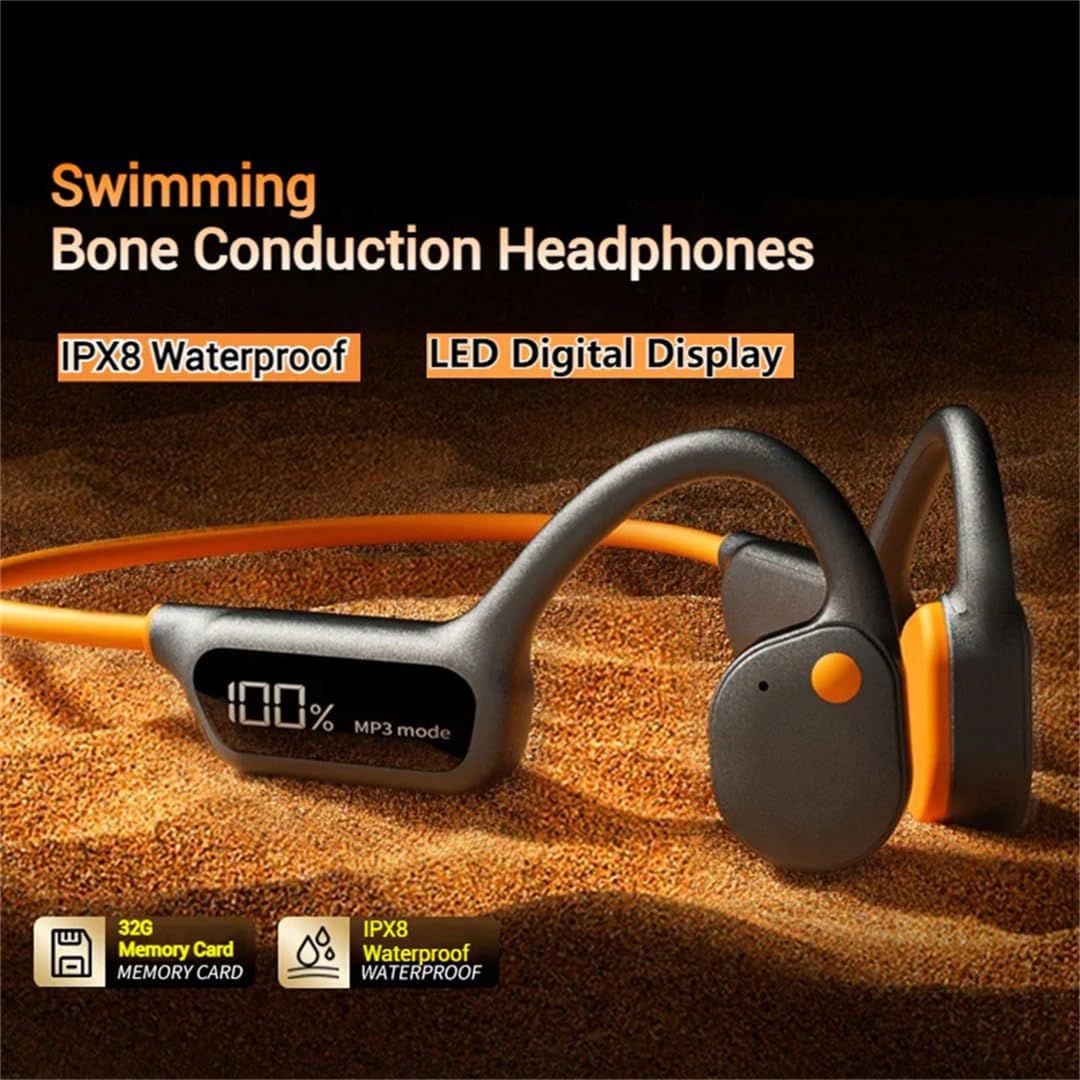 Bone Conduction Earphones IPX8 Waterproof for Swimming