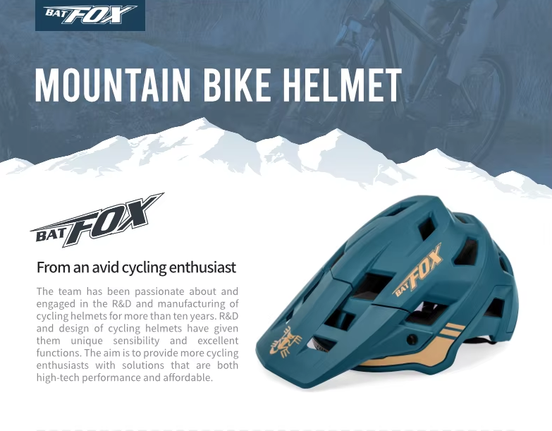 BATFOX Fietshelm voor Volwassenen Stijlvolle Verstelbare Mountainbikehelm met In-Mold Technologie Lichtgewicht