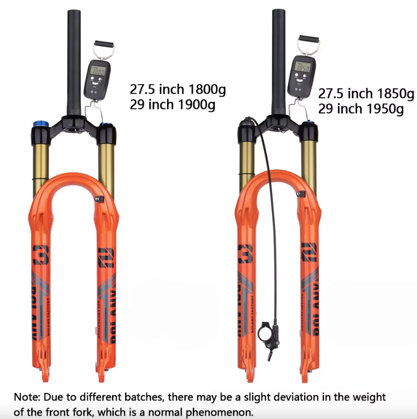 Bolany Mountainbike-voorvork 27,5 of 29 inch hoogwaardige luchtvering schokdempend voor MTB-liefhebbers