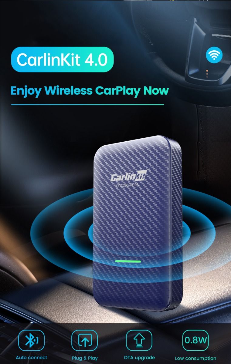 CarlinKit 4.0 Draadloze CarPlay Box Upgrade voor Audi VW Kia Plug en Play Handsfree Connectiviteit