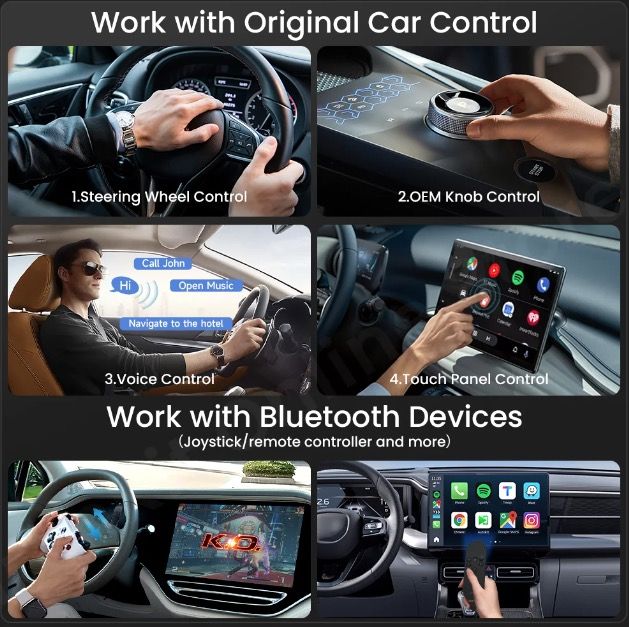 CarlinKit Smart TV Box met Android 13 Bedraad naar Draadloze CarPlay Ai Box YouTube Netflix Qualcomm 8-Cores