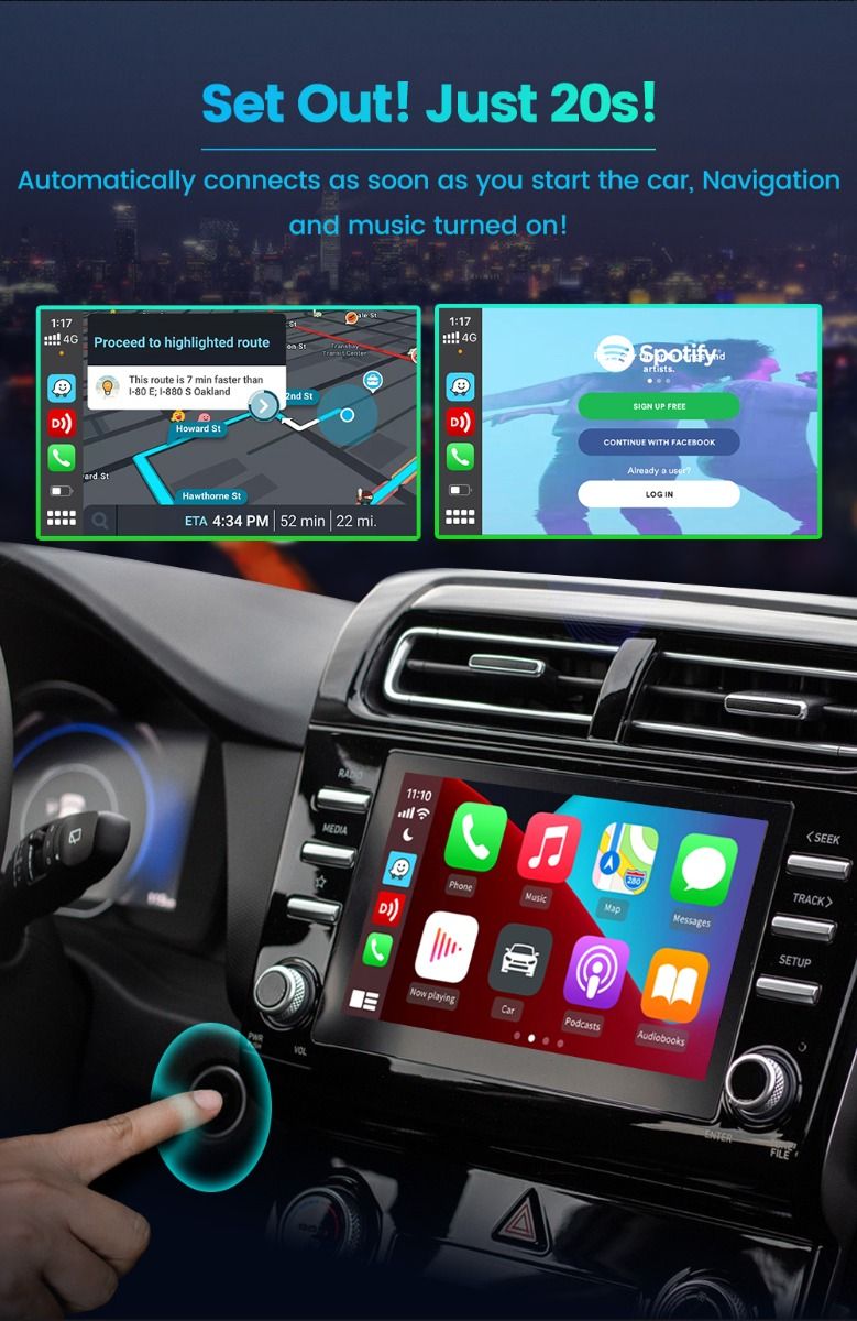 CarlinKit 4.0 Draadloze CarPlay Box Upgrade voor Audi VW Kia Plug en Play Handsfree Connectiviteit