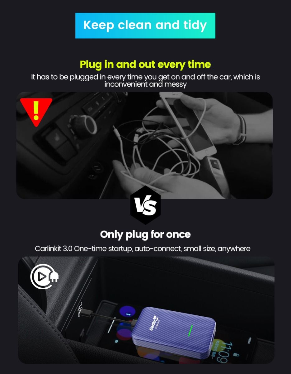 CarlinKit 4.0 Draadloze CarPlay Box Upgrade voor Audi VW Kia Plug en Play Handsfree Connectiviteit
