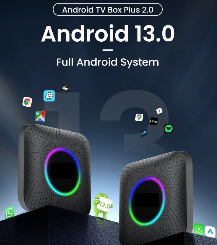 CarlinKit Smart TV Box met Android 13 Bedraad naar Draadloze CarPlay Ai Box YouTube Netflix Qualcomm 8-Cores