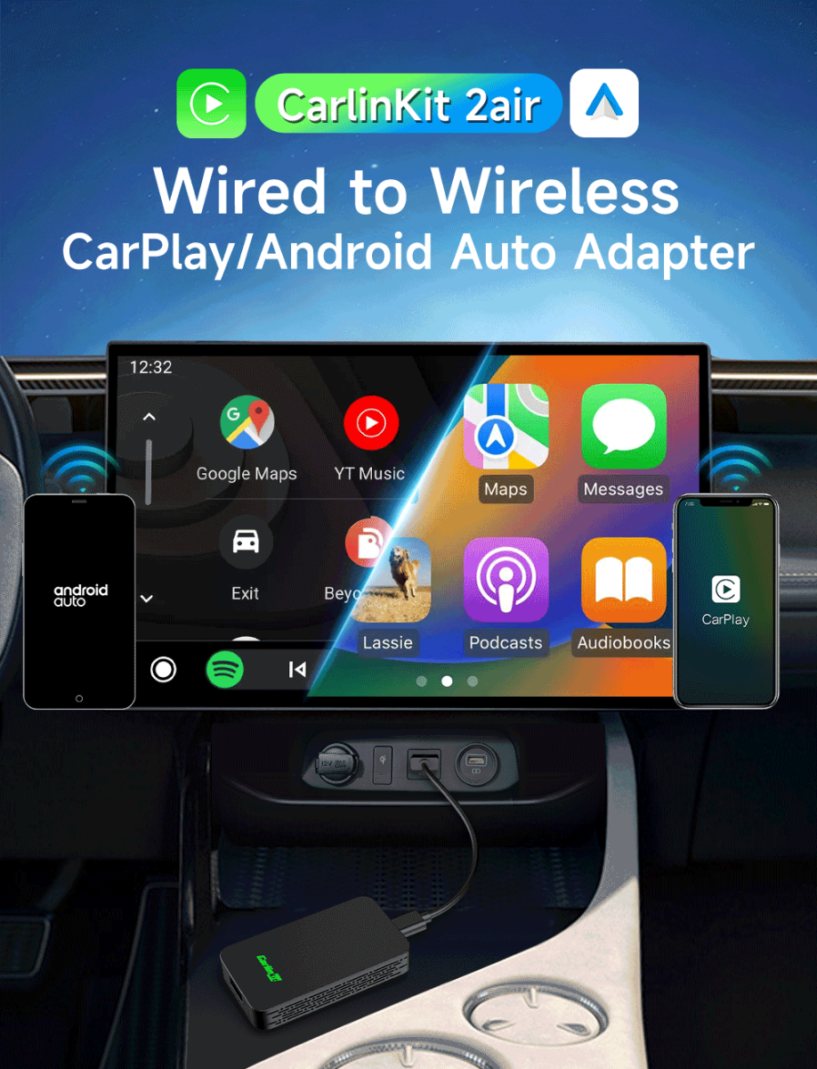 CarlinKit 2air 5.0 Draadloze Adapter CarPlay Android Auto Naadloze Integratie Cross-Platform Compatibiliteit