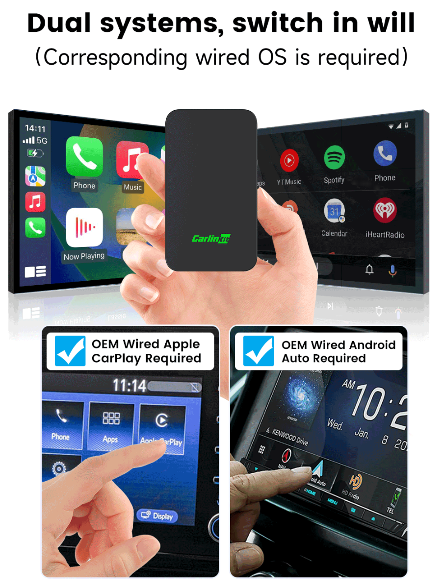 CarlinKit 2air 5.0 Draadloze Adapter CarPlay Android Auto Naadloze Integratie Cross-Platform Compatibiliteit