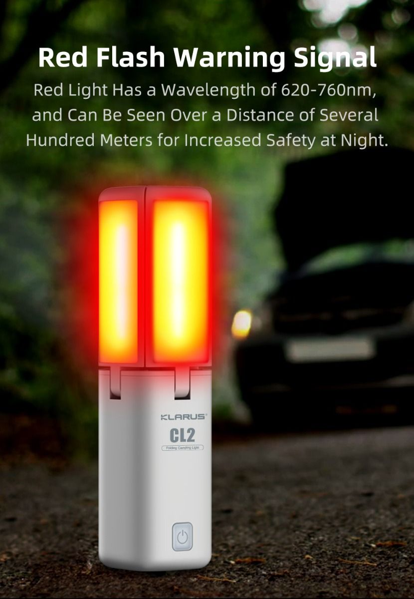 Klarus CL2 750 Lumen Vrij Vouwbaar Oogverzorgend Campinglamp 7 Lichtmodi Verstelbare Hoek voor Binnen Buiten