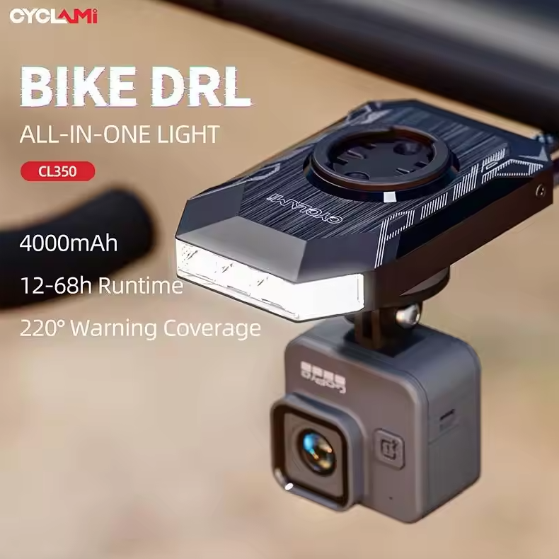 CYCLAMI CL350 Fietslamp - Fietskoplamp 4000mAh Type-C Oplaadbare Voorlamp