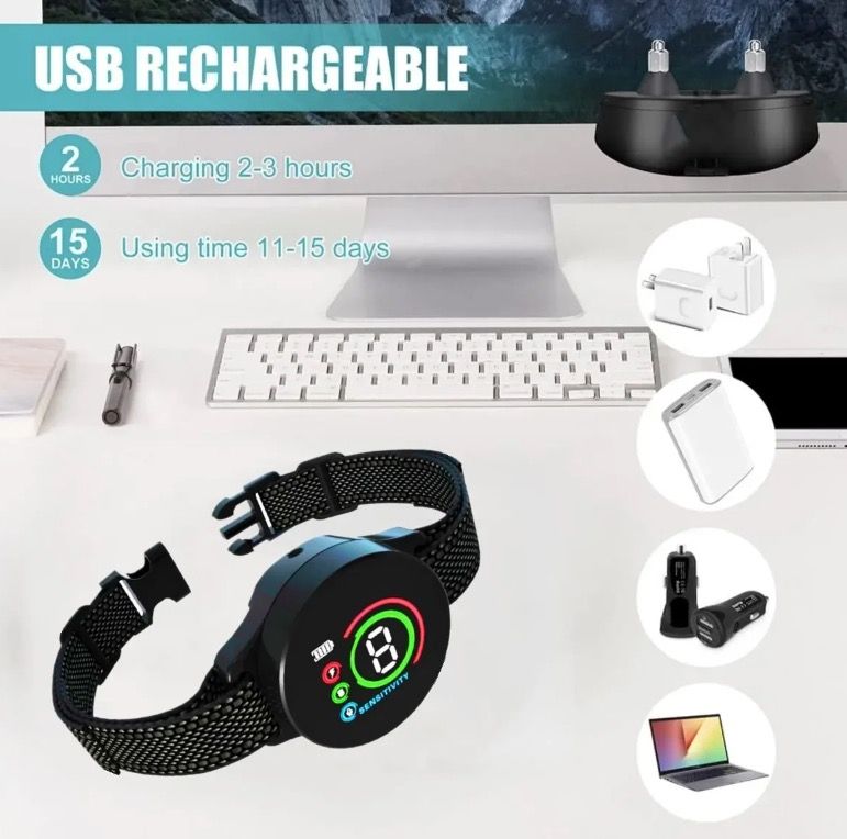 Slimme automatische anti-blaf halsband voor honden, oplaadbaar ontwerp met intelligente blafherkenning, humane oplossing