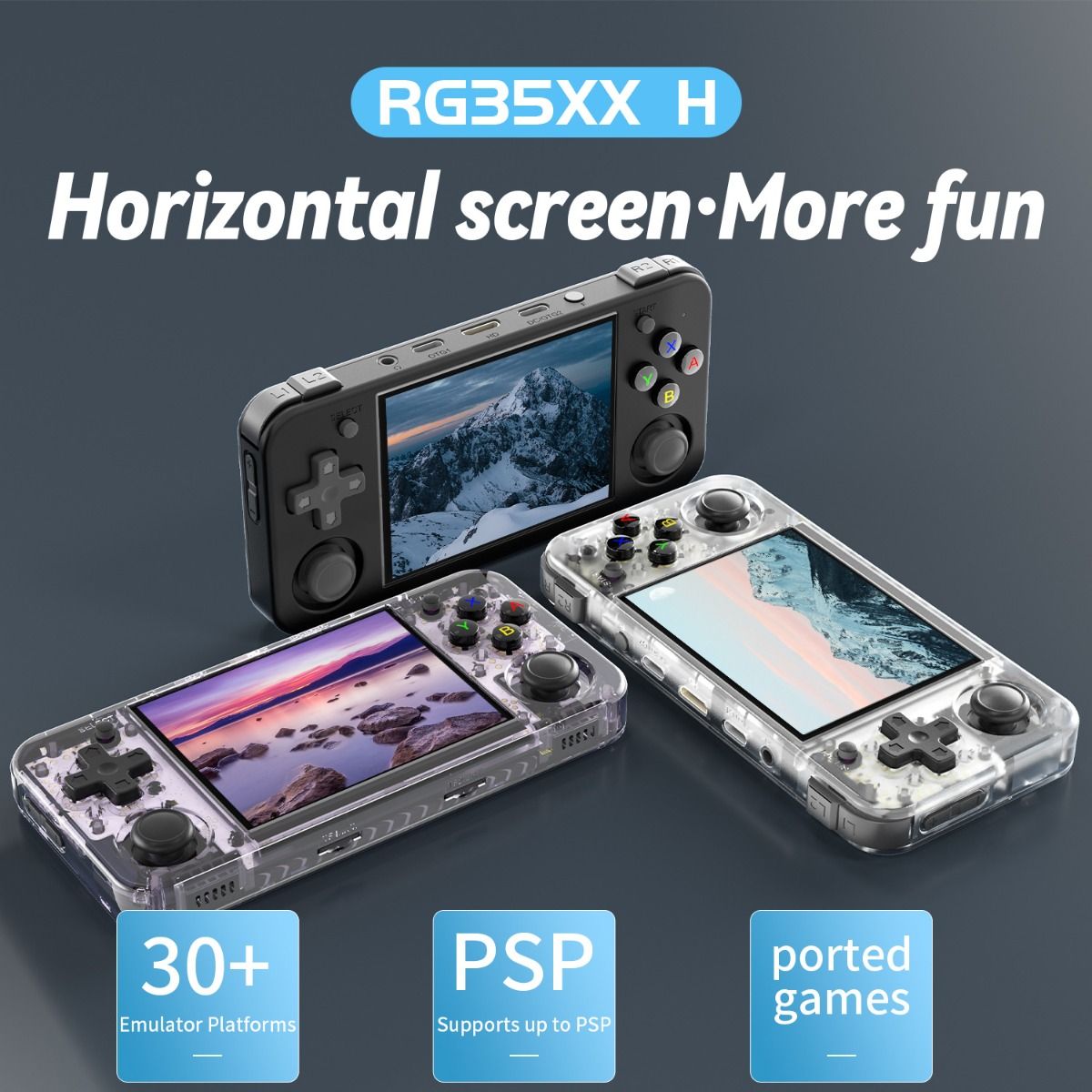Anbernic RG35XX H Draagbare gameconsole met 5000 klassieke spellen, IPS-scherm, draadloze controller, retro gaming