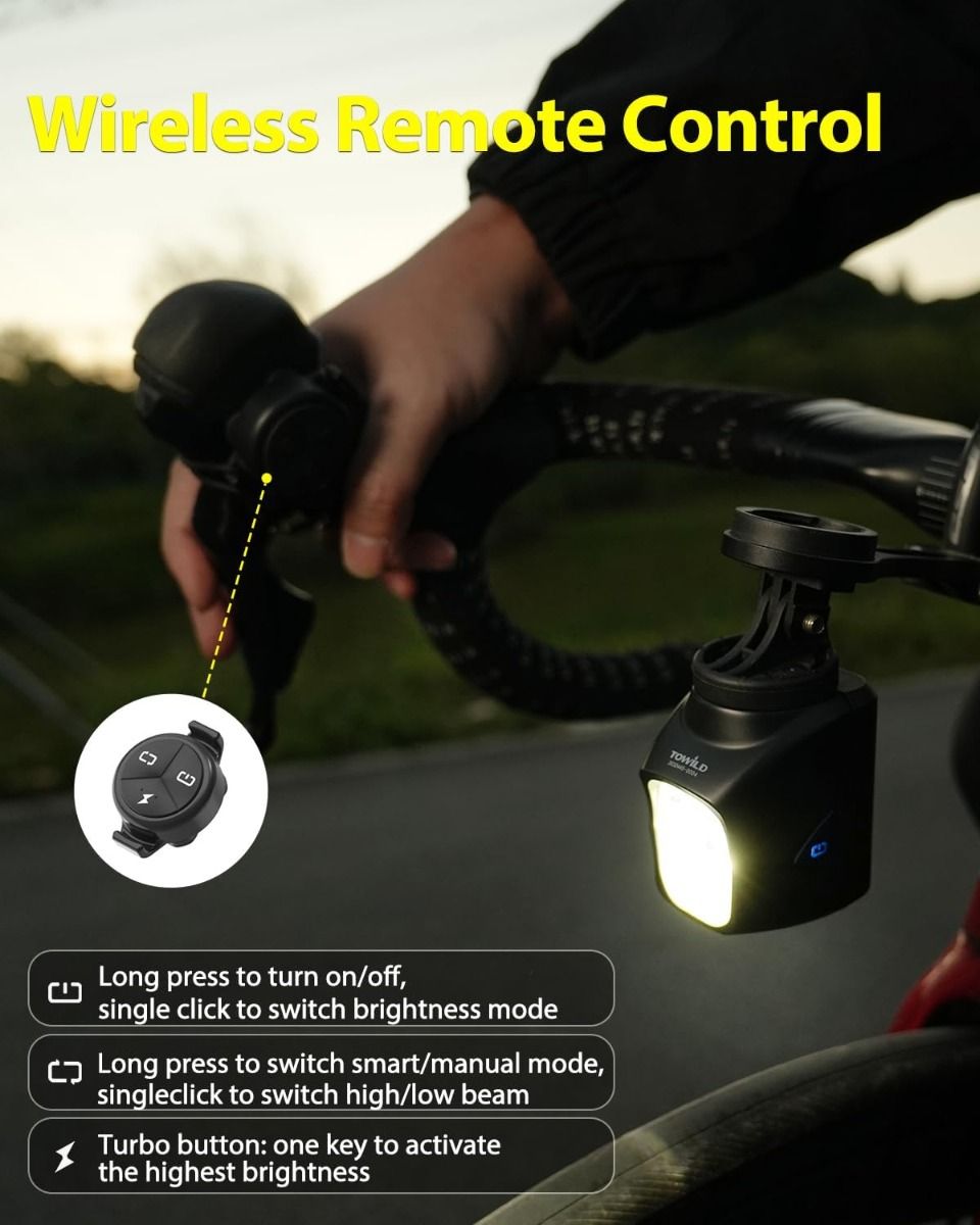 TOWILD DLite 1700 USB oplaadbaar fietslamp 1900 lumen waterdichte koplamp fietsen DL1700 fietsverlichting