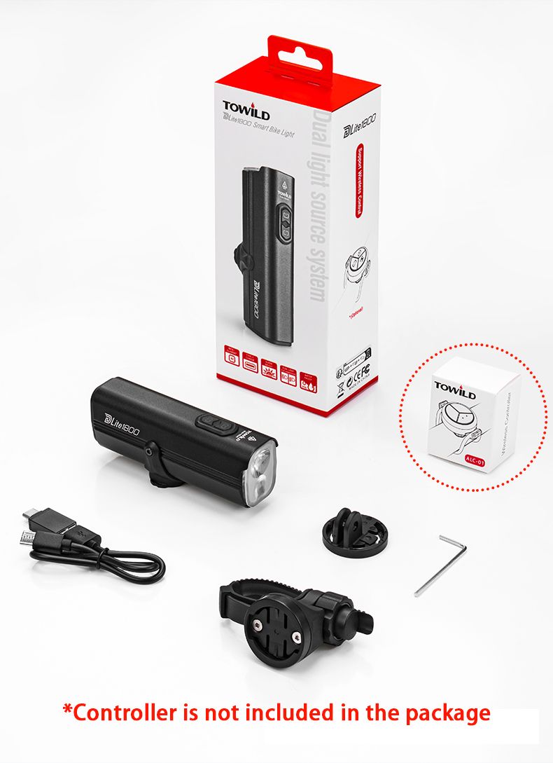 TOWILD DLite 1800 USB oplaadbaar fietslamp 2100 lumen waterdichte koplamp fietsveiligheid 5000mAh accu