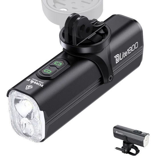 TOWILD DLite 1800 USB oplaadbaar fietslamp 2100 lumen waterdichte koplamp fietsveiligheid 5000mAh accu