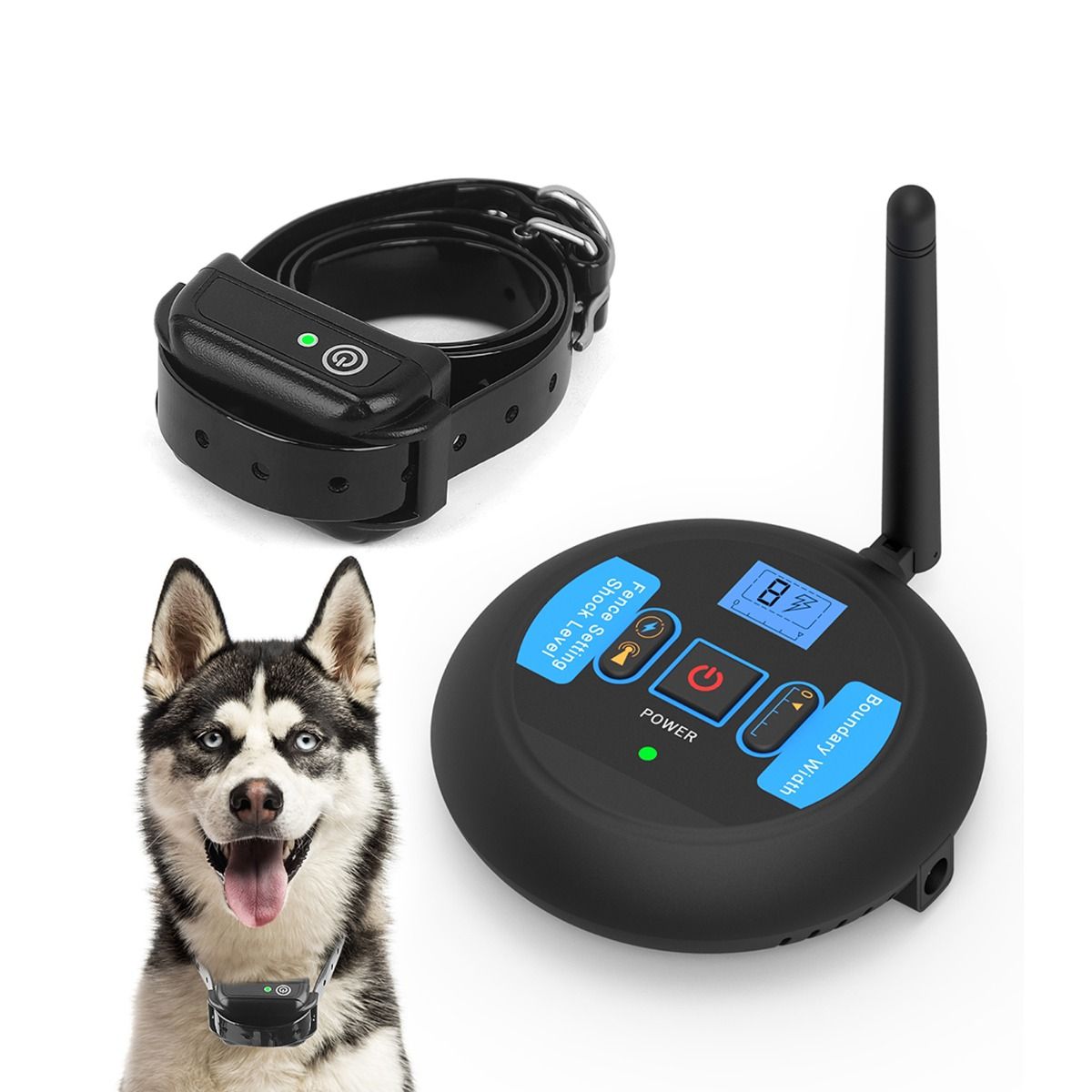 Draadloos elektrisch hondenomheiningssysteem met oplaadbare, waterdichte, verstelbare halsband, veilig speelgebied voor honden, 200 meter