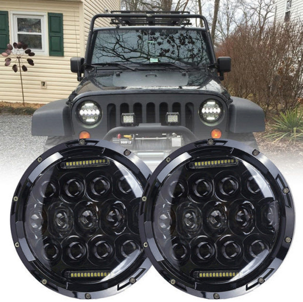 7 inch motorfiets LED koplamp met grootlicht, dagrijverlichting en richtingaanwijzer 7" ronde koplamp voor Harley Jeep Wrangler Hummer