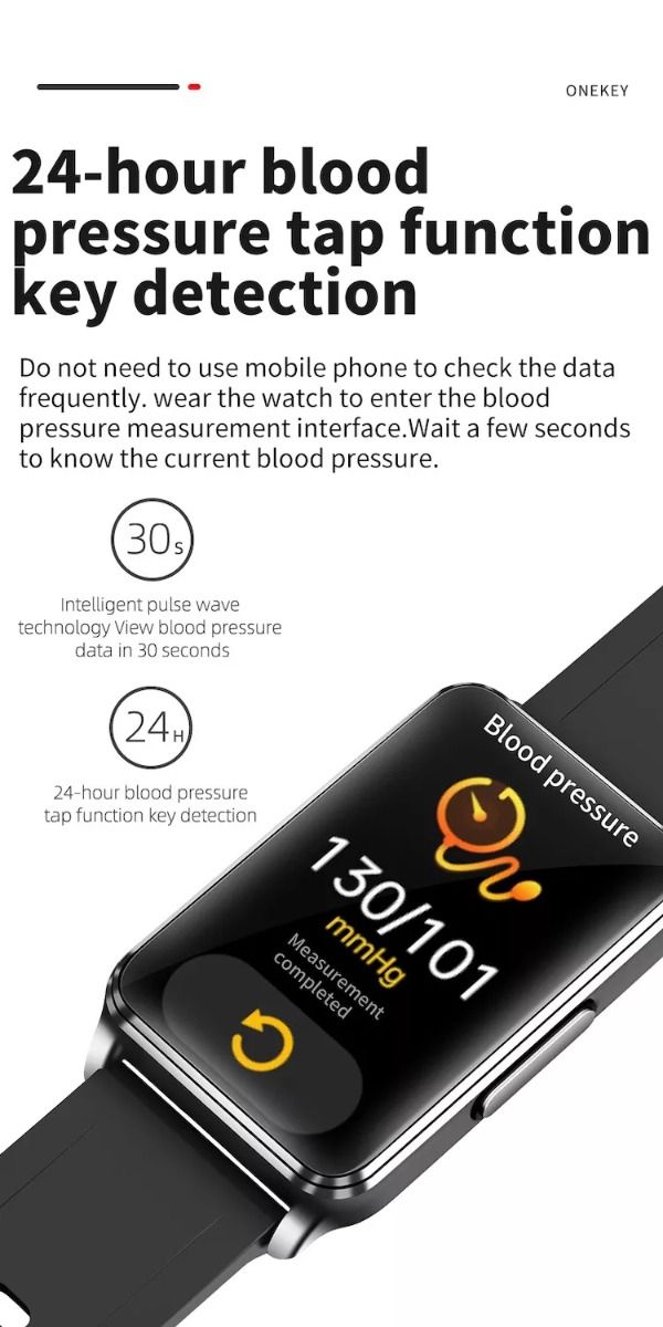 EP02 Bloedglucose Smartwatch ECG HRV hartslag temperatuur 1.57-inch HD waterdichte Smart Armband Fitness Tracker