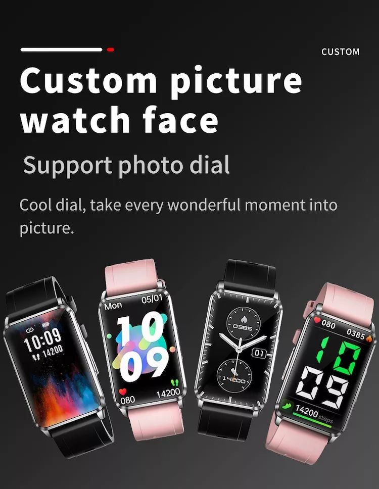 EP02 Bloedglucose Smartwatch ECG HRV hartslag temperatuur 1.57-inch HD waterdichte Smart Armband Fitness Tracker