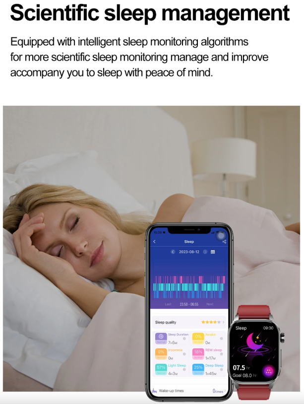 E580 Bloedglucose Smartwatch: ECG, Hartslag, Bloeddruk, IP68. Jouw Gezondheidsbewaker & Welzijn!