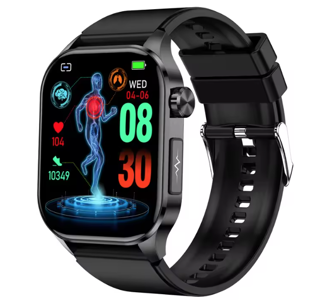 E580 Bloedglucose Smartwatch: ECG, Hartslag, Bloeddruk, IP68. Jouw Gezondheidsbewaker & Welzijn!