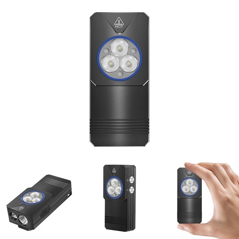 EV30 Mini LED EDC Zaklamp met 365nm UV-licht, 550 Lumen, USB-C oplaadbare sleutelhanger zaklamp