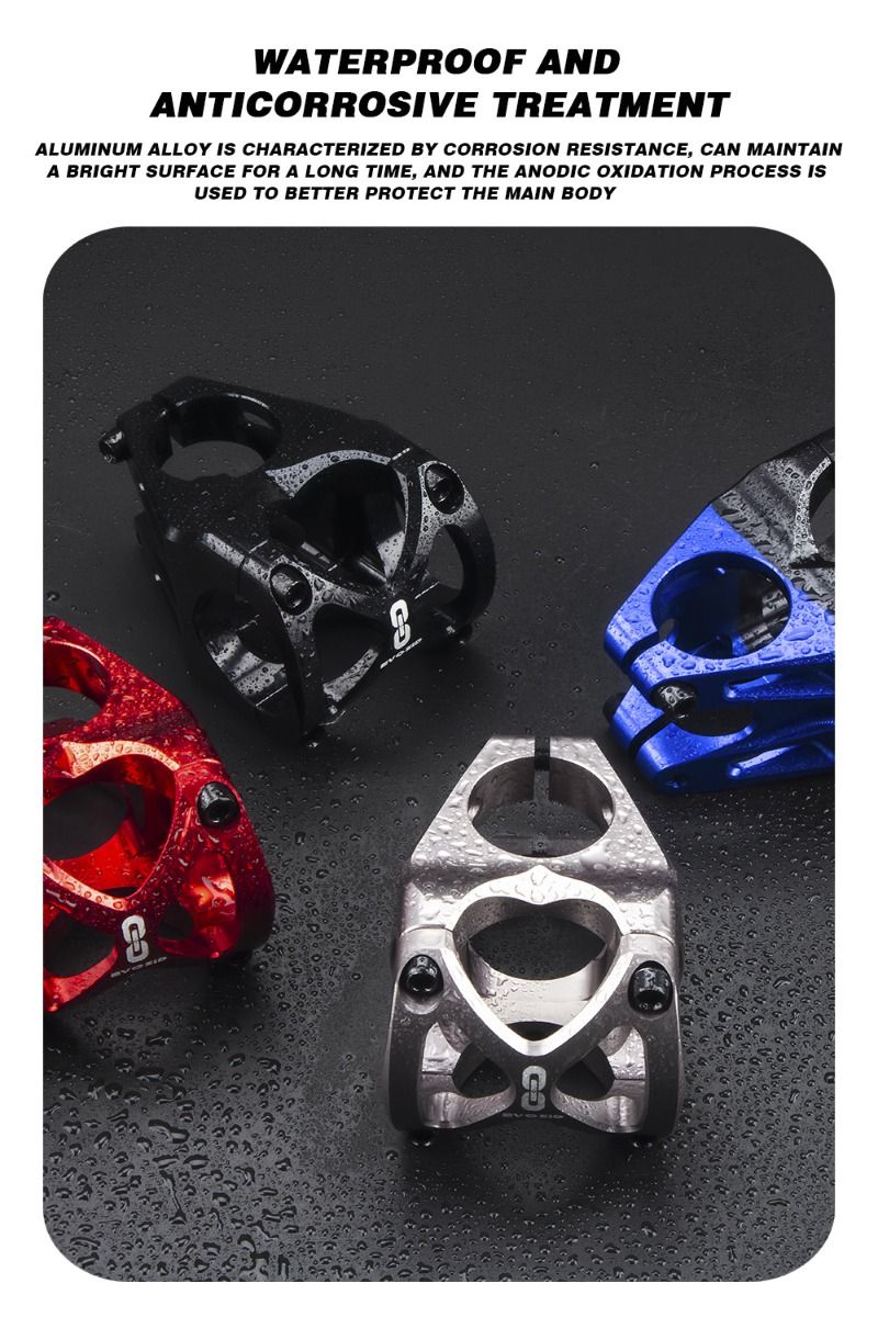 EVOSID Mountainbike stuurpen 31.6mm verstelbaar MTB fietsaccessoire lichtgewicht duurzaam Zwart Rood Titanium