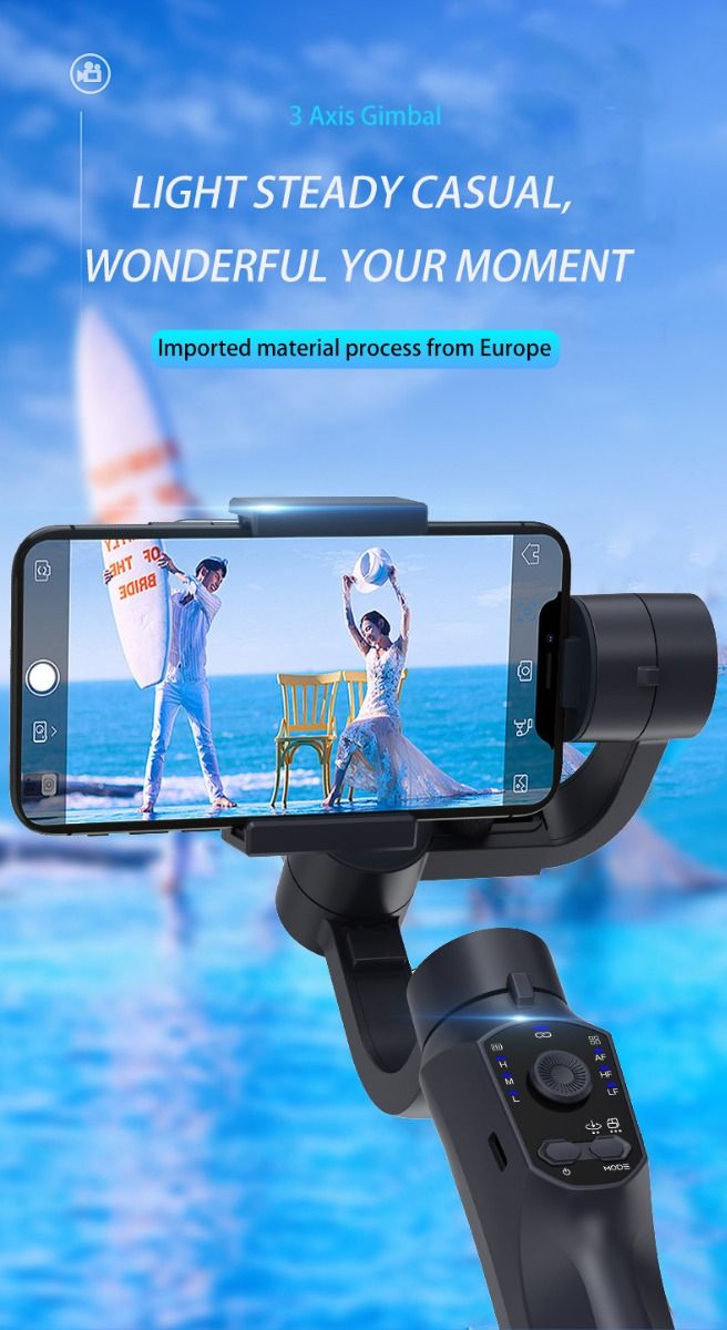 F10 Pro Stabilisator 3-Assen Telefoon Gimbal voor mobiele filmproductie met smartphone-compatibiliteit en gezichtsherkenning