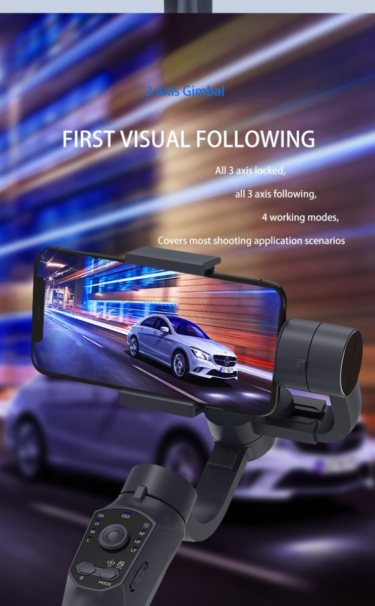 F10 Pro Stabilisator 3-Assen Telefoon Gimbal voor mobiele filmproductie met smartphone-compatibiliteit en gezichtsherkenning