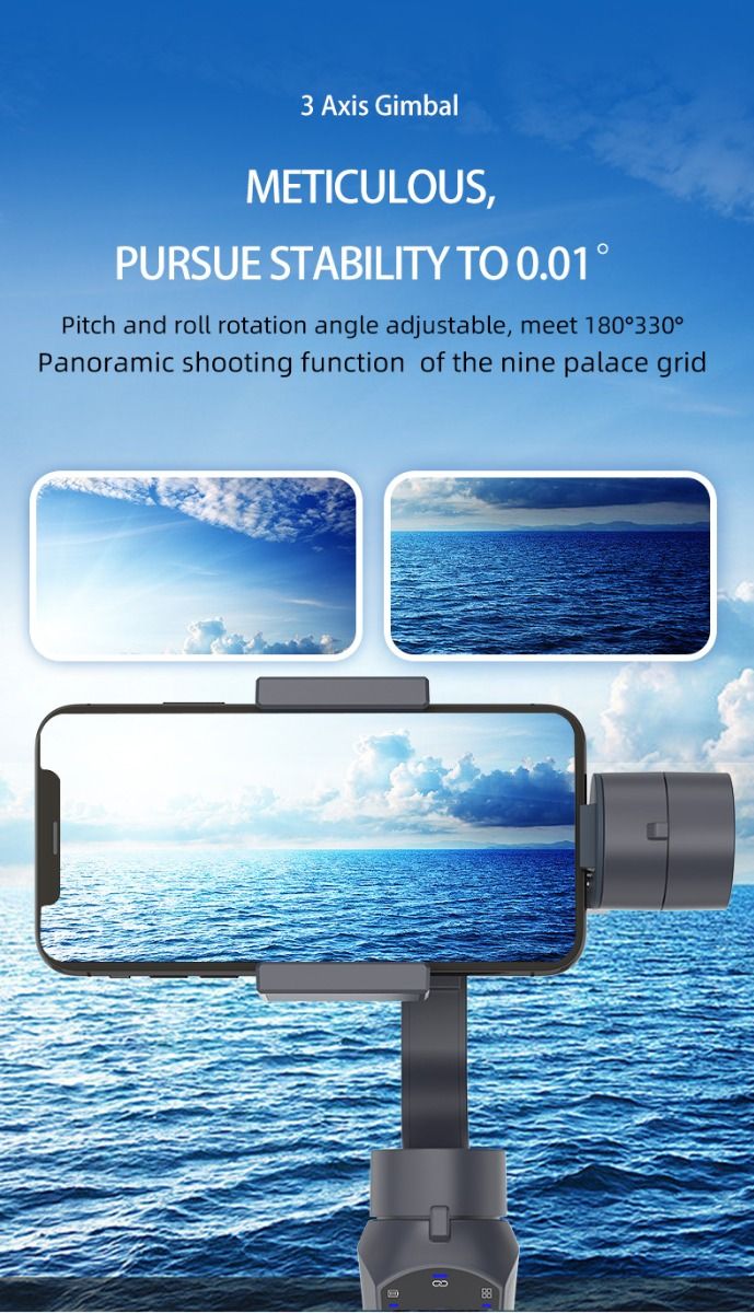 F10 Pro Stabilisator 3-Assen Telefoon Gimbal voor mobiele filmproductie met smartphone-compatibiliteit en gezichtsherkenning